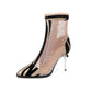 Women Pointed Toe Hollow Out High Heels Short Boots