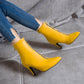 Women Pointed Toe Zipper High Heel Short Boots
