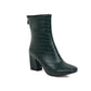 Women Pu Leather Crocodile Pattern Back Zippers Block Heel Short Boots