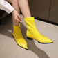 Women Pointed Toe Low Heel Mid Calf Boots