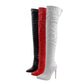 Women Pointed Toe Rivets Patchwork Stiletto Heel Over the Knee Boots