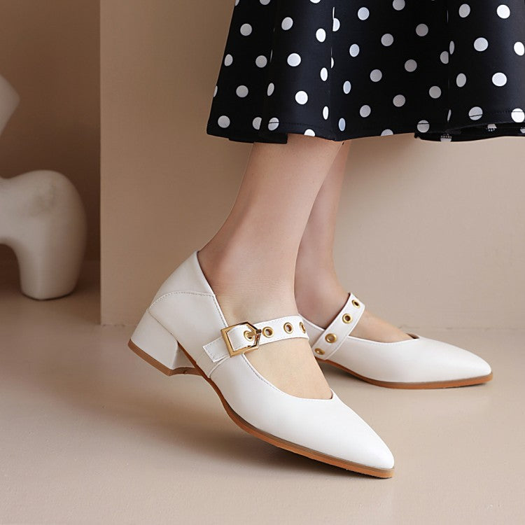 Women Pointed Middle Heel Pumps