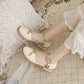 Women Lolita Round Toe Butterfly Knot Hollow Out Flat Sandals