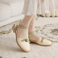 Women Lolita Round Toe Butterfly Knot Hollow Out Flat Sandals