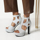 Women Sparkling Roman Style Platform Chunky Heel Sandals