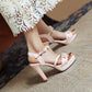 Women Ankle Strap Flora High Heel Platform Sandals
