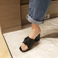 Women Woven Block Heel Sandals
