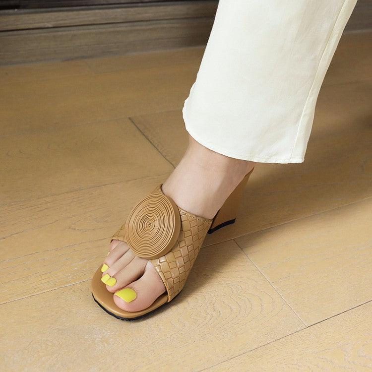Women Woven Block Heel Sandals