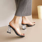 Women Crystal Chunky Heel Sandals