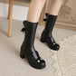Women Bow High Heel Mid Calf Boots