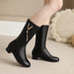Women Tassel Low Heel Mid Calf Boots