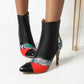 Women Snake-printed Stiletto High Heel Short Boots