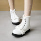 Women Bowtie Lace Low Heel Short Snow Boots