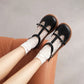 Women Lolita Round Toe T Strap Flat Sandals