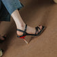 Ladies Solid Color Straps Stiletto High Heel Sandals