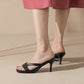 Women Square Toe Stiletto High Heel Sandals