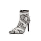 Women Pointed Toe Patchwork Side Zippers Stiletto Heel Short Boots