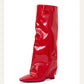 Fold Wedge Heel Mid Calf Boots for Women