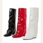 Fold Wedge Heel Mid Calf Boots for Women