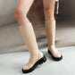 Round Toe Platform Knee High Boots for Women