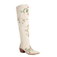 Oriental Embroidery Pointed Toe Beveled Heel Over-The-Knee Boots for Women