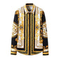 Men's 3D Button Royal Style Chain Printing Long Sleeves Casual Shirts
