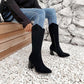 Women Suede Zip High Heels Knee High Boots