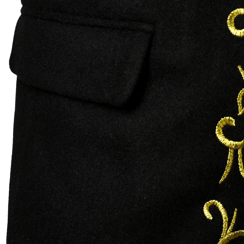 Men's Trench Coat Gold Embroidered Tweed Coat Suits
