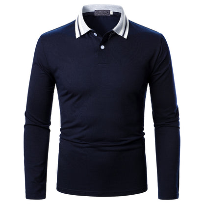 Men's Solid Stripes Long-sleeved Shirts