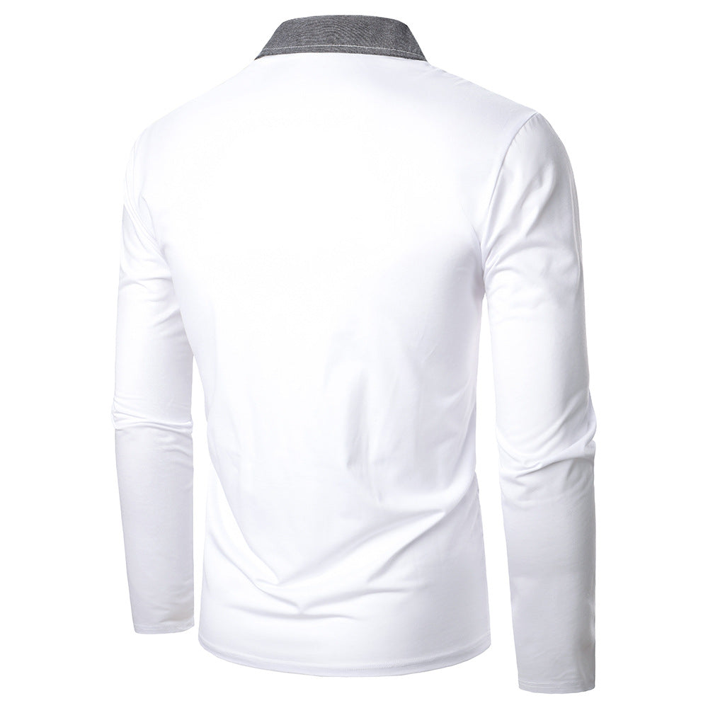 Men's Two-color Strip Long-sleeved Shirts