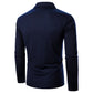 Men's Deep V Two-color Stitching Long Sleeve Shirts