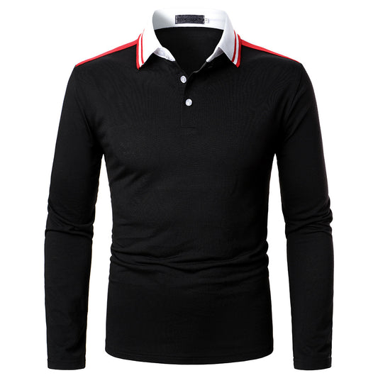 Men's Solid Color Striped Long Sleeve Shirts