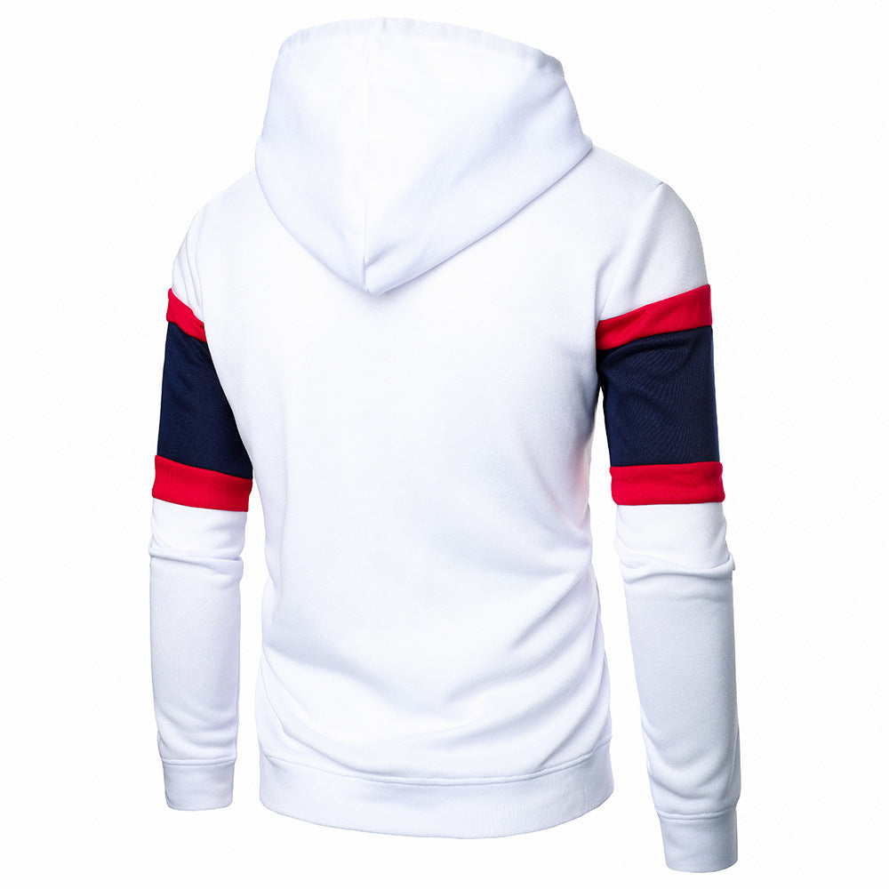 Men's Tricolor Splicing Hooded Sweaters