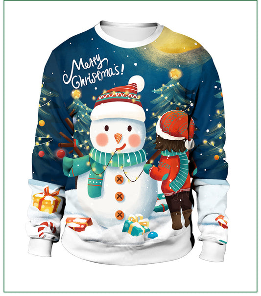 Couple Christmas Snowman Crew Neck Sweatshirt