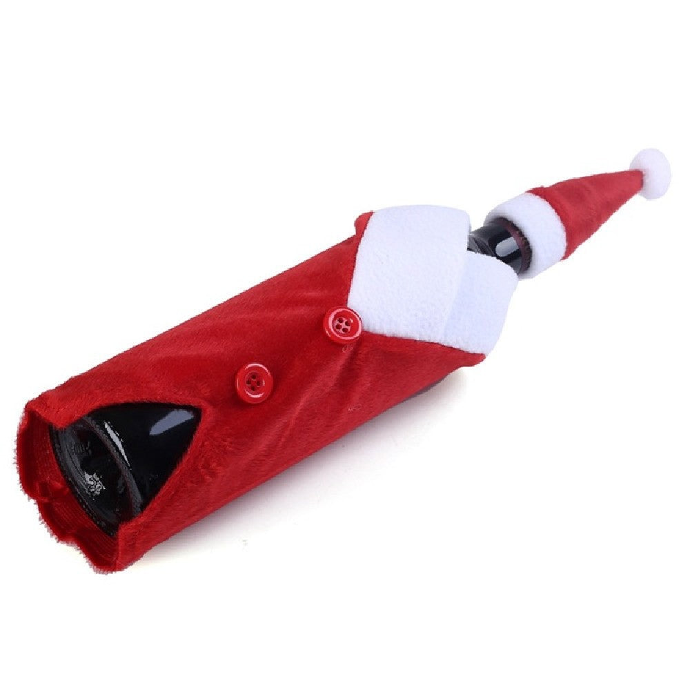 Christmas Home Decoration Red Bottle Bag and Cover