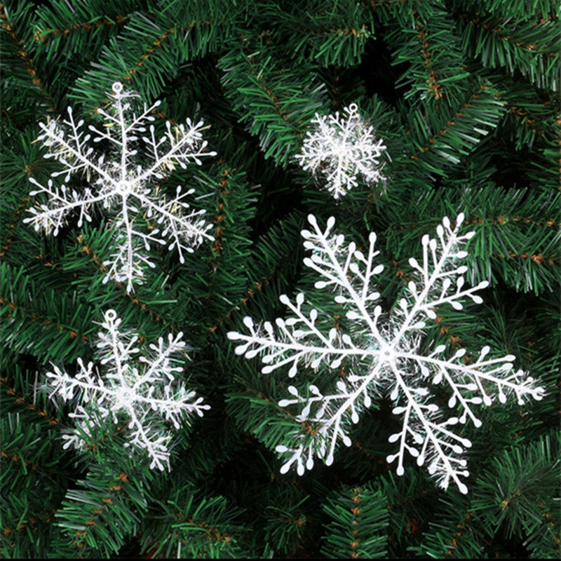 Home Christmas Decoration 12PCS White Snowflake Ornaments 11CM