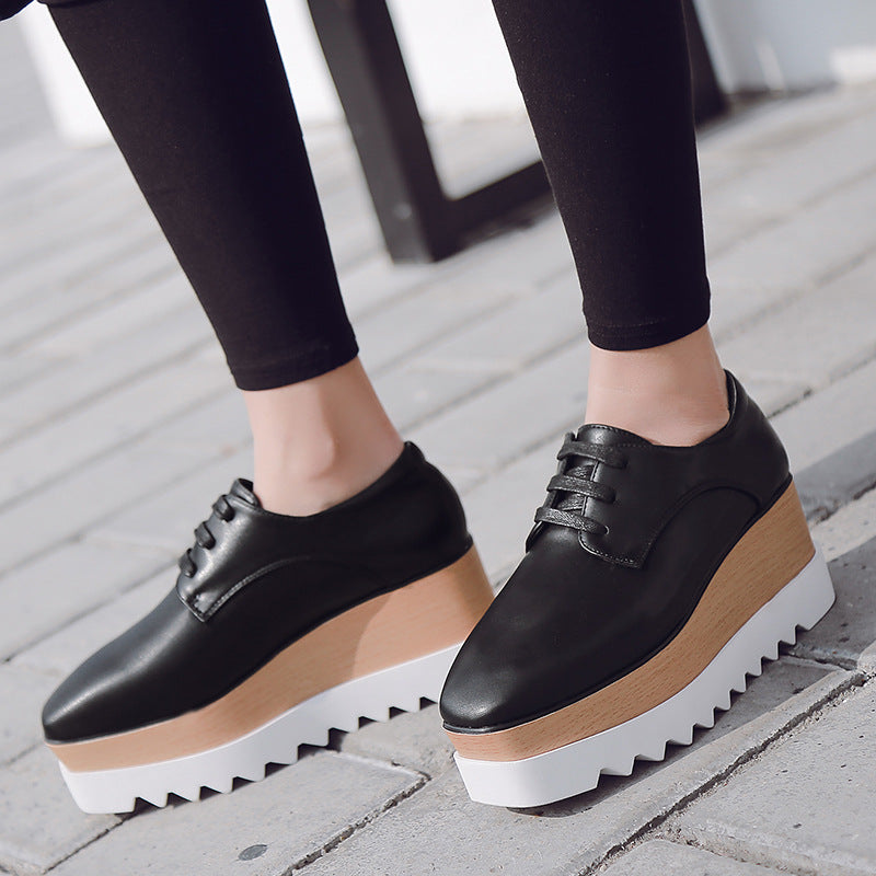 Patent Leather Lace Up Platform High Heels Women Shoes 9614 – Shoeu