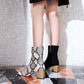 Pointed Toe Snkale-print Women High Heels Short Boots