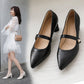Women Pointed Toe Pearl High Heel Chunky Pumps