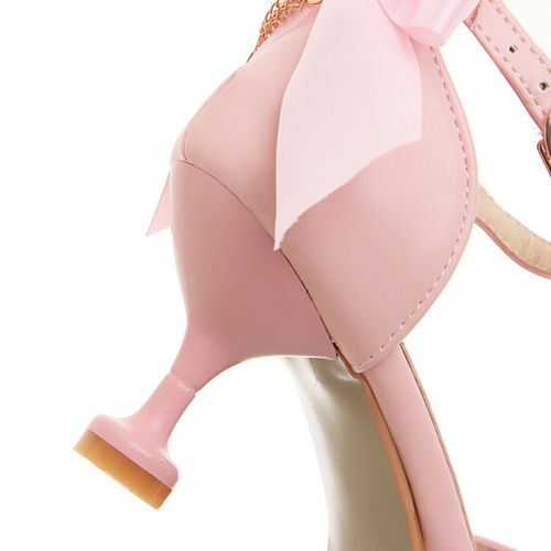 Women's Rhinestone Pearl Mary Jane High Heels Sandals