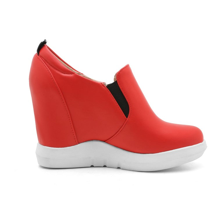 Women Wedges Height Increasing Loafers Platform Shoes