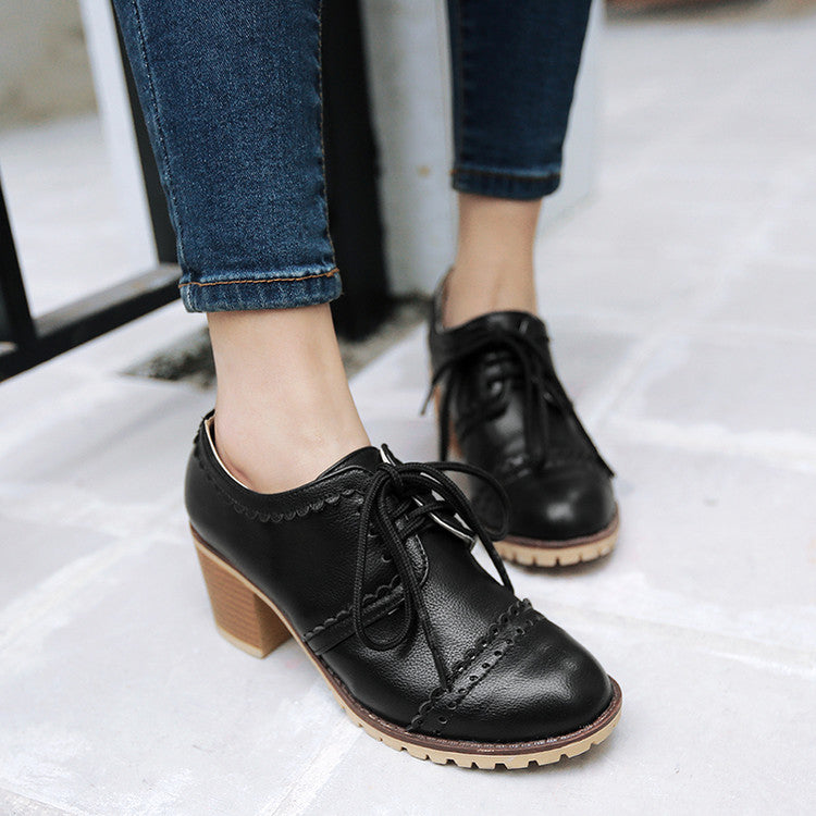 Lace Up Oxfords Women Casual Shoes