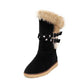 Round Toe Rivets Women's Snow Boots