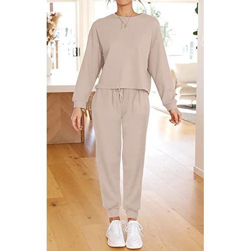 Women Two Pics Long-sleeved Sweatershirt Trousers for Home Clothes