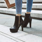 Women's Zippers High Heels Platform Short Boots