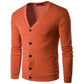 Men's Fashion Solid Color V-Neck Cardigan