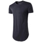 Men's Personality Street Style Double Zipper Long Round Neck T-shirt