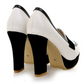 Women Platform Pumps Black and White Pu Leather High Heels Shoes Woman 3409