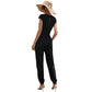 Womens Solid Color Sleeveless Jumpsuit
