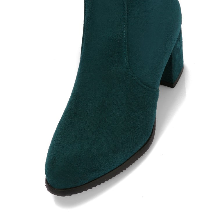 Round Toe Suede Women's Slim Tall Boots